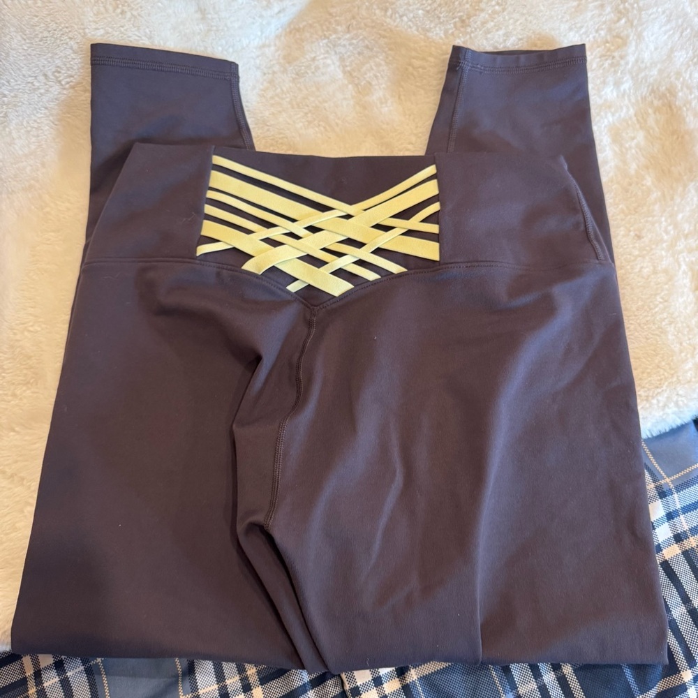 Fabletics Brown and Yellow Leggings - Picture 2 of 2